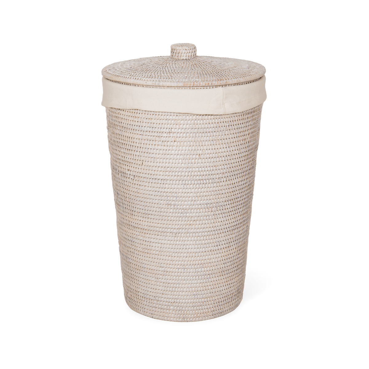 Decor Walther BASKET WB Wäschebehälter – mit Leinensack - Rattan hell – Art. 0922091