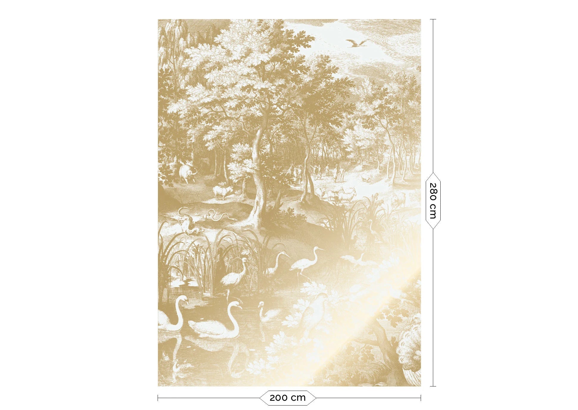 Gold Tapete Engraved Landscapes Grauweiß-Tapeten-KEK Amsterdam-4 Bahnen 200 x 280 cm-TOJU Interior