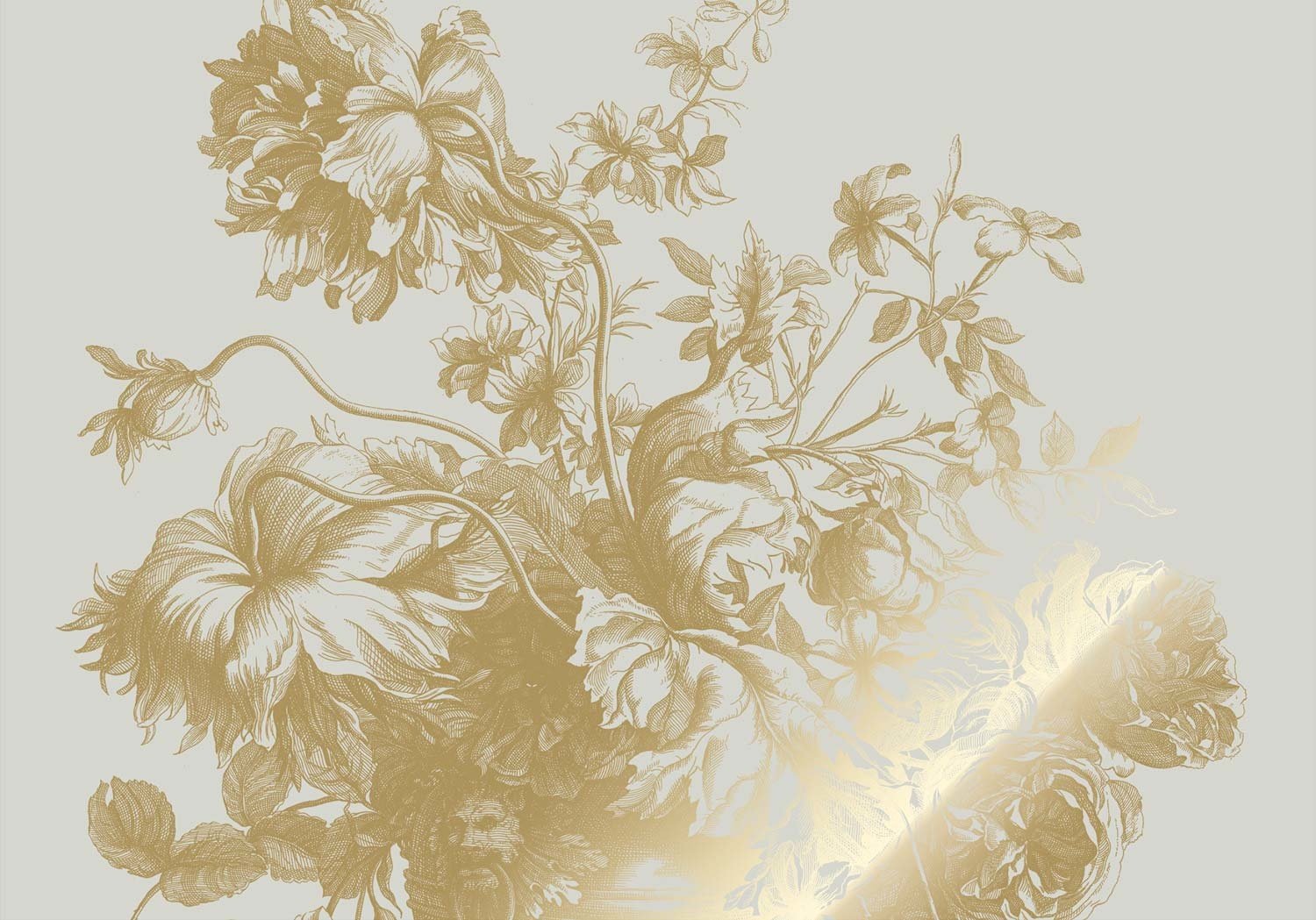 KEK Amsterdam - Gold Tapete Engraved Flowers Sand-Tapeten-KEK Amsterdam-TOJU Interior