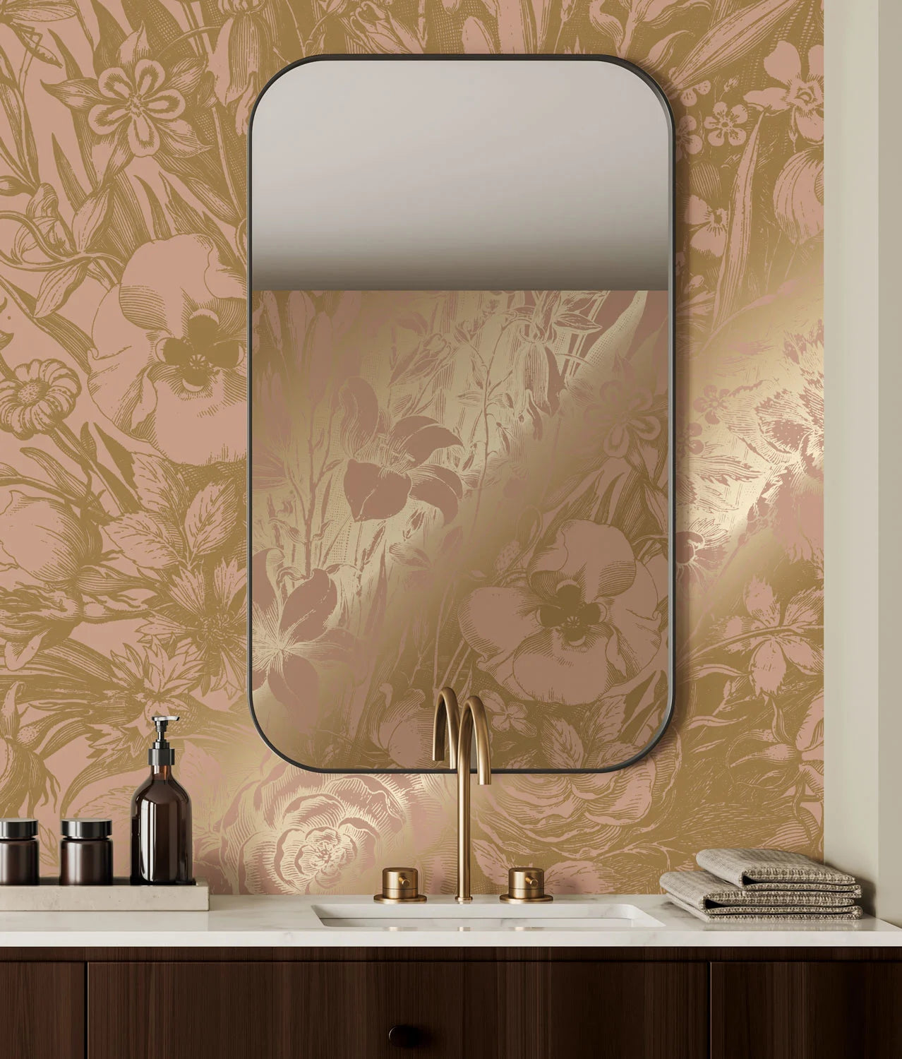 KEK Amsterdam - Gold Tapete Engraved Flowers-Tapeten-KEK Amsterdam-TOJU Interior