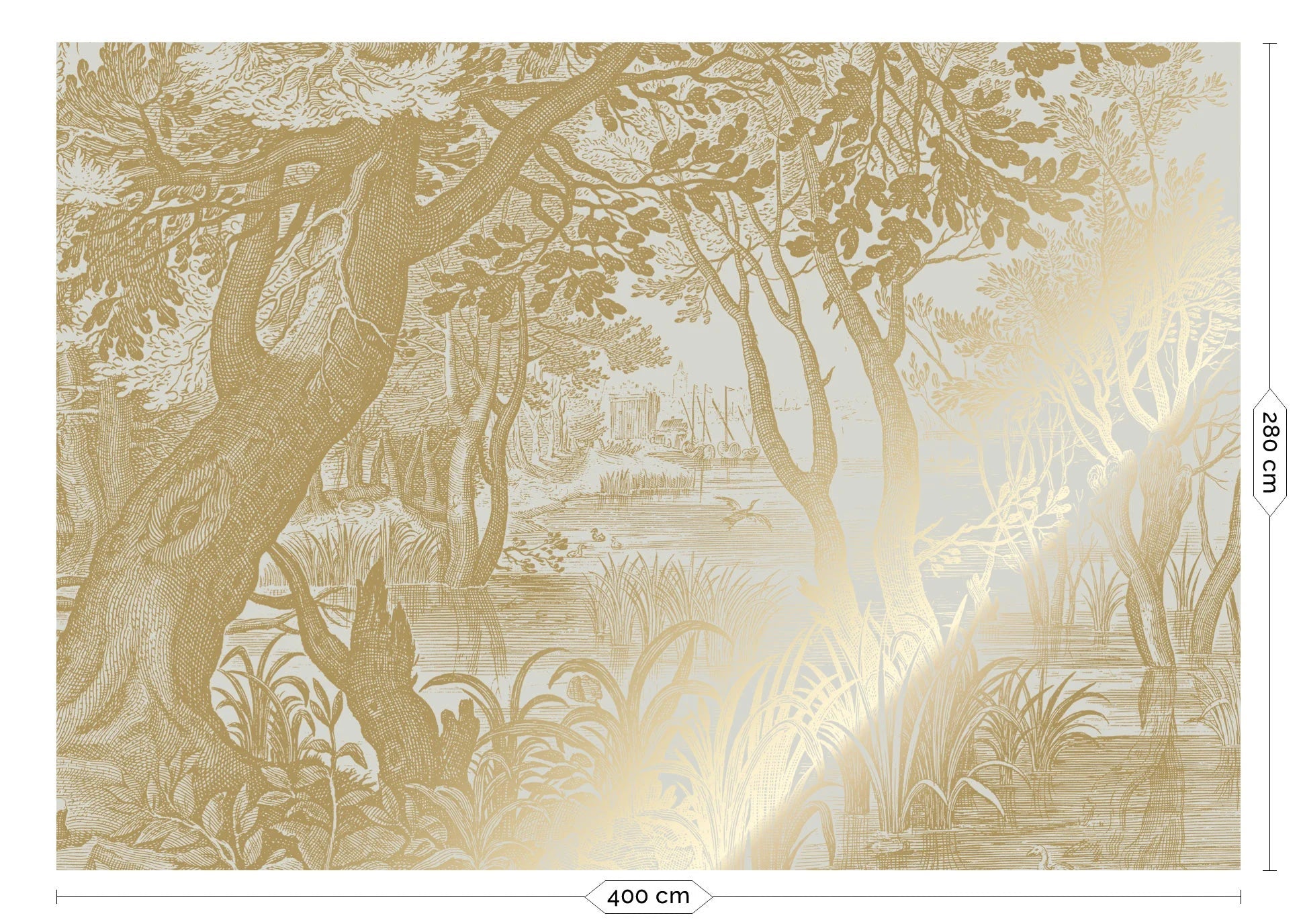 KEK Amsterdam - Gold-Tapete Engraved Landscape Sand-Tapeten-KEK Amsterdam-8 Bahnen 400 x 280 cm-TOJU Interior