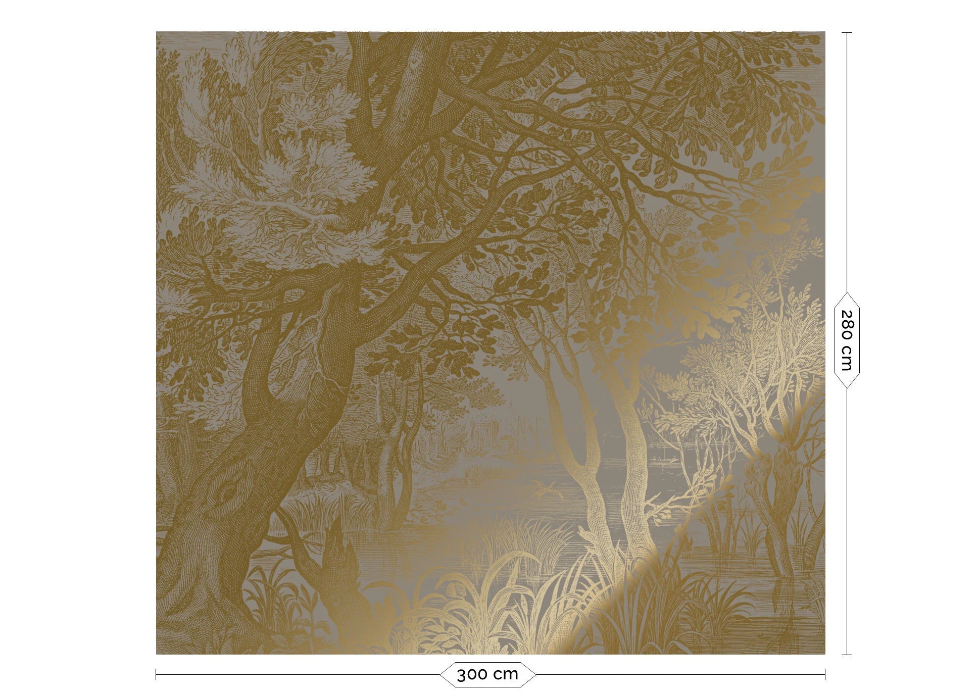 KEK Amsterdam - Gold Tapete Engraved Landscapes Grau-Tapeten-KEK Amsterdam-6 Bahnen 300 x 280 cm-TOJU Interior