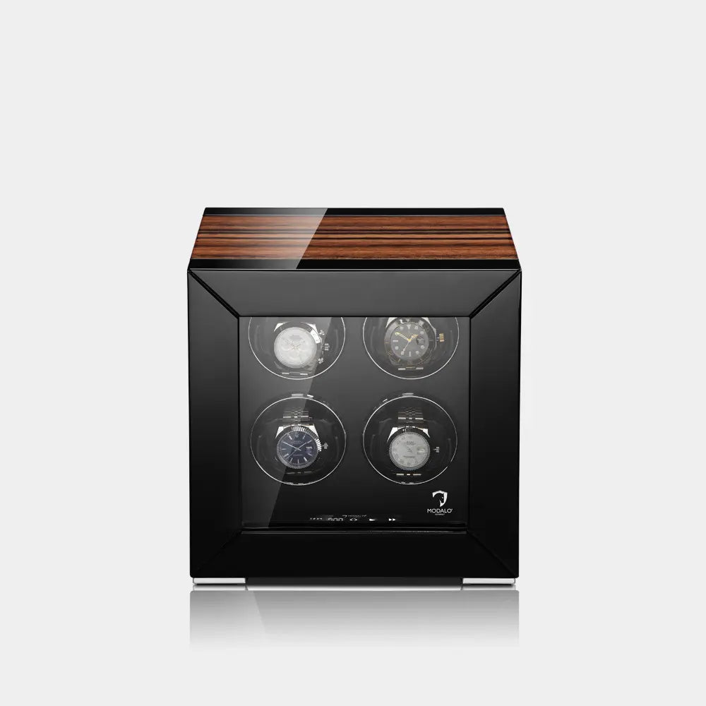 Modalo - Uhrenbeweger Gala für 4 Uhren – Makassar Wood
