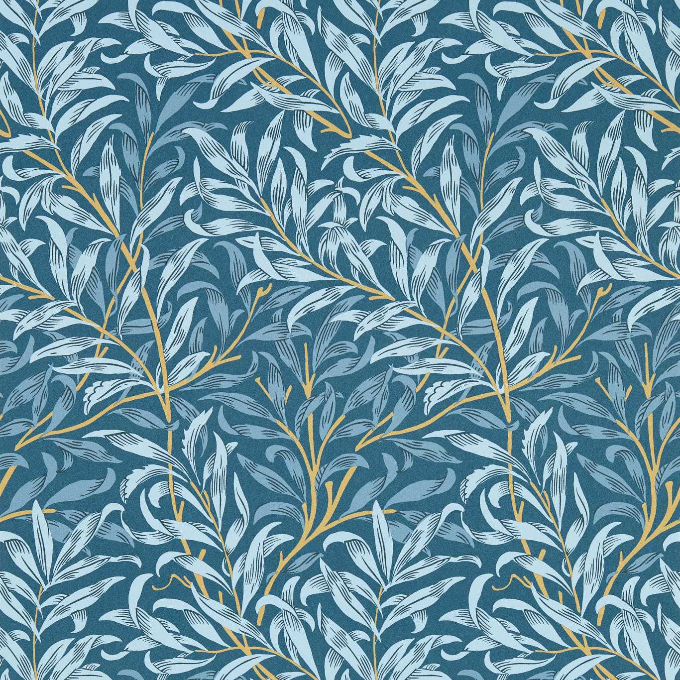 Morris & Co - Tapete Willow Boughs-Tapeten-Morris & Co-DENIM W0172/01-TOJU Interior