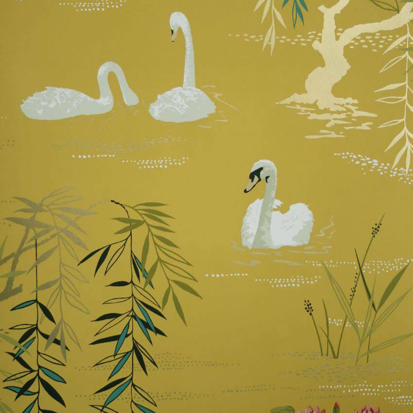 NINA CAMPBELL Tapete Swan Lake – SYLVANA-Tapeten-NINA CAMPBELL-NCW4020-05-TOJU Interior