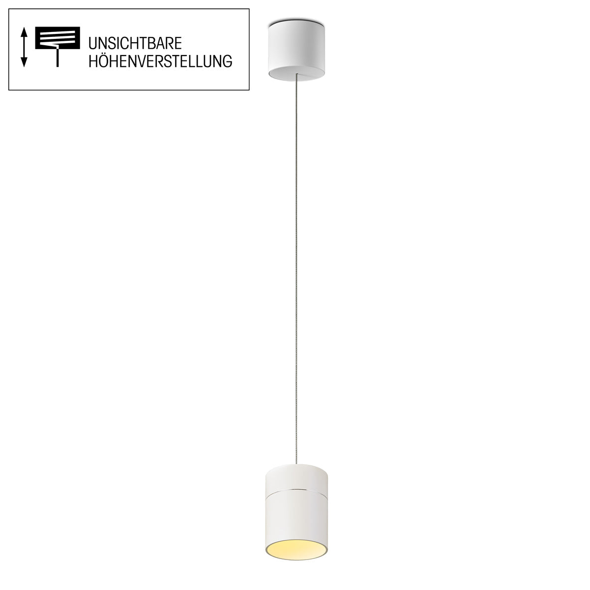 Oligo - Pendelleuchte Tudor 1-flammig mit unsichtbarer Höhenverstellung-Pendelleuchte-Oligo-Farbe Baldachin Weiß matt | Farbe Kopf Weiß matt (RAL 9001)-TUDOR M-T42-864-44-21/21-TOJU Interior