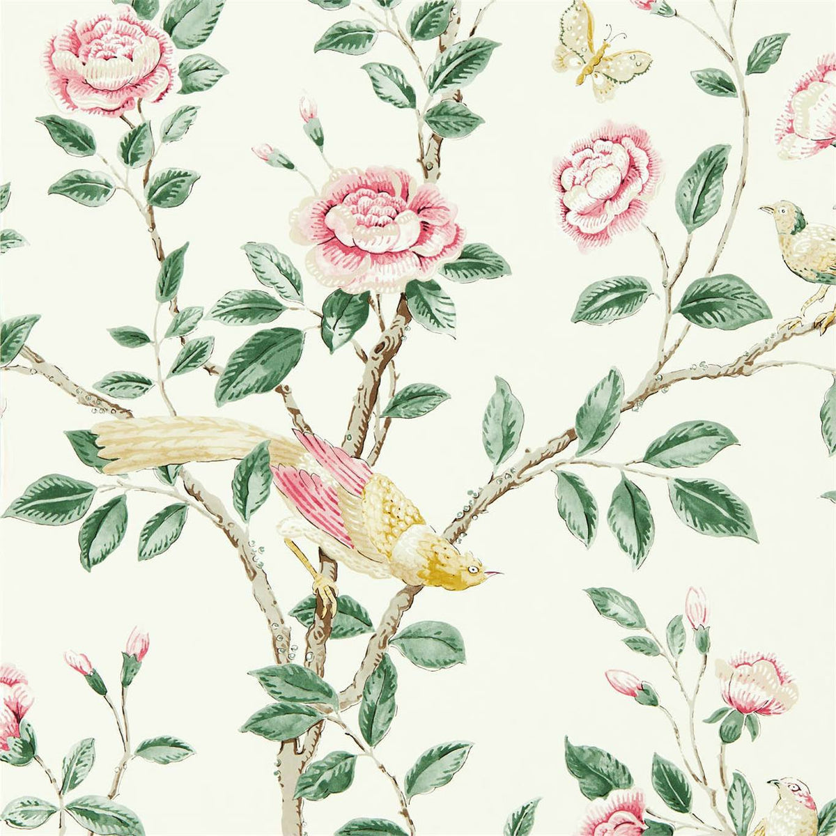 Sanderson - Tapete Andhara-Tapeten-Sanderson-ROSE/CREAM 216795-216795-Toju Interior