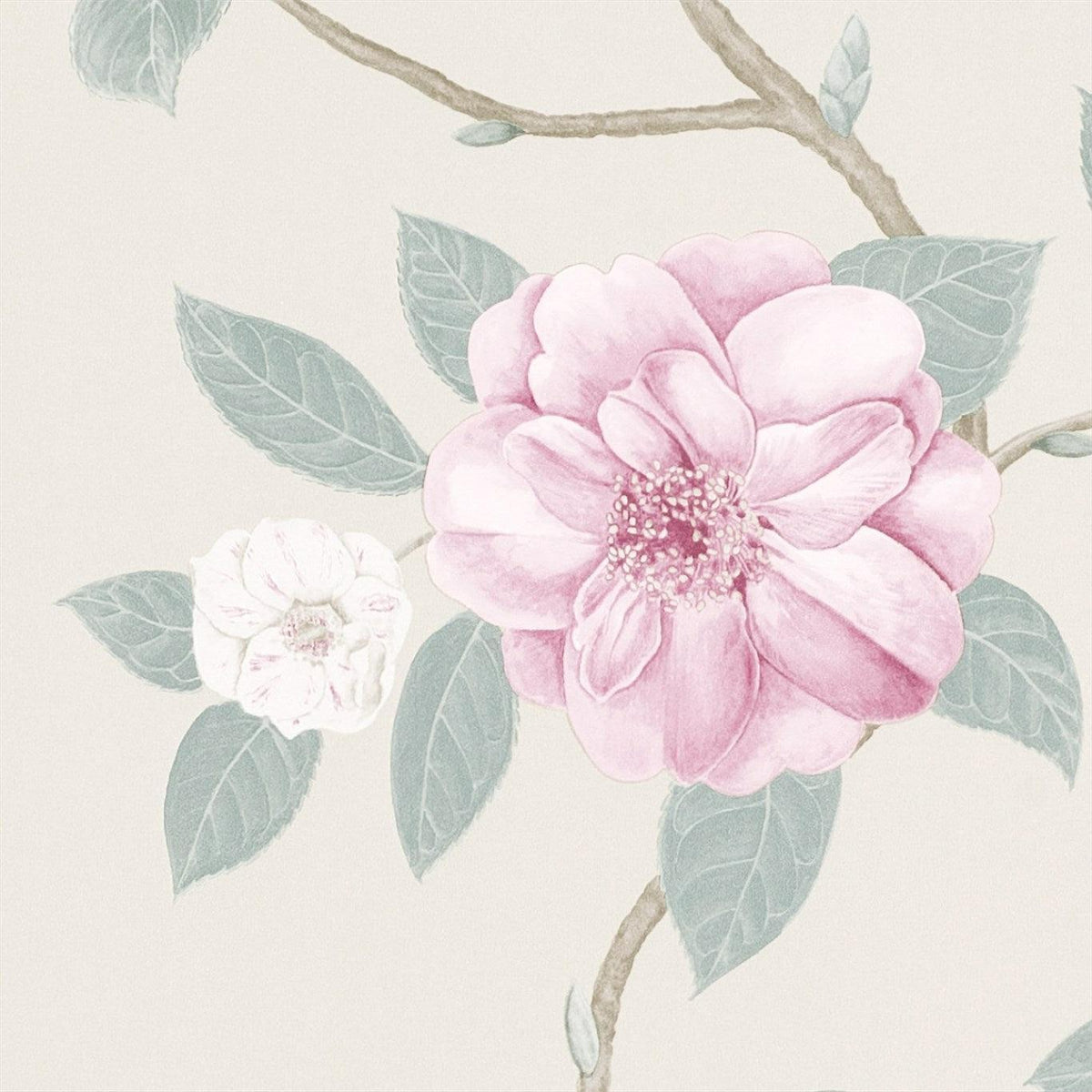 Sanderson - Tapete Christabel-Tapeten-Sanderson-ROSE/PEWTER 213376-213376-Toju Interior