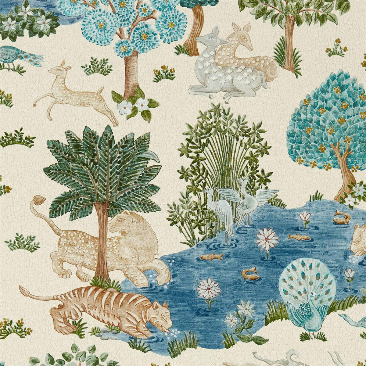 Sanderson - Tapete Pamir Garden-Tapeten-Sanderson-CREAM/NETTLE 216766-216766-Toju Interior
