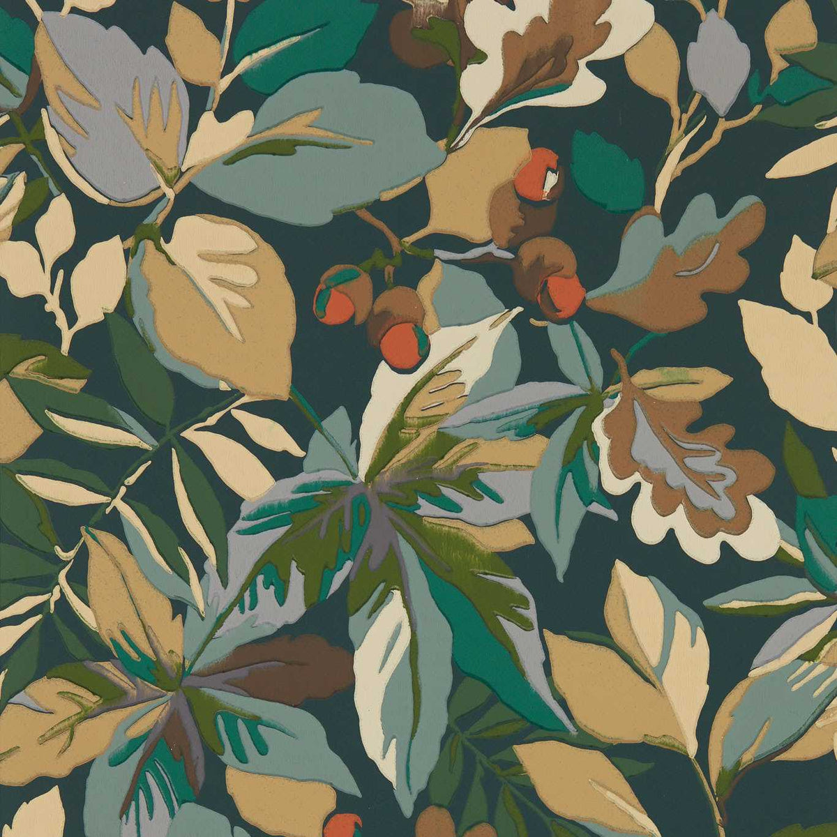 Sanderson - Tapete Robins Wood-Tapeten-Sanderson-FOREST GREEN/SAP GREEN 217224-217224-Toju Interior