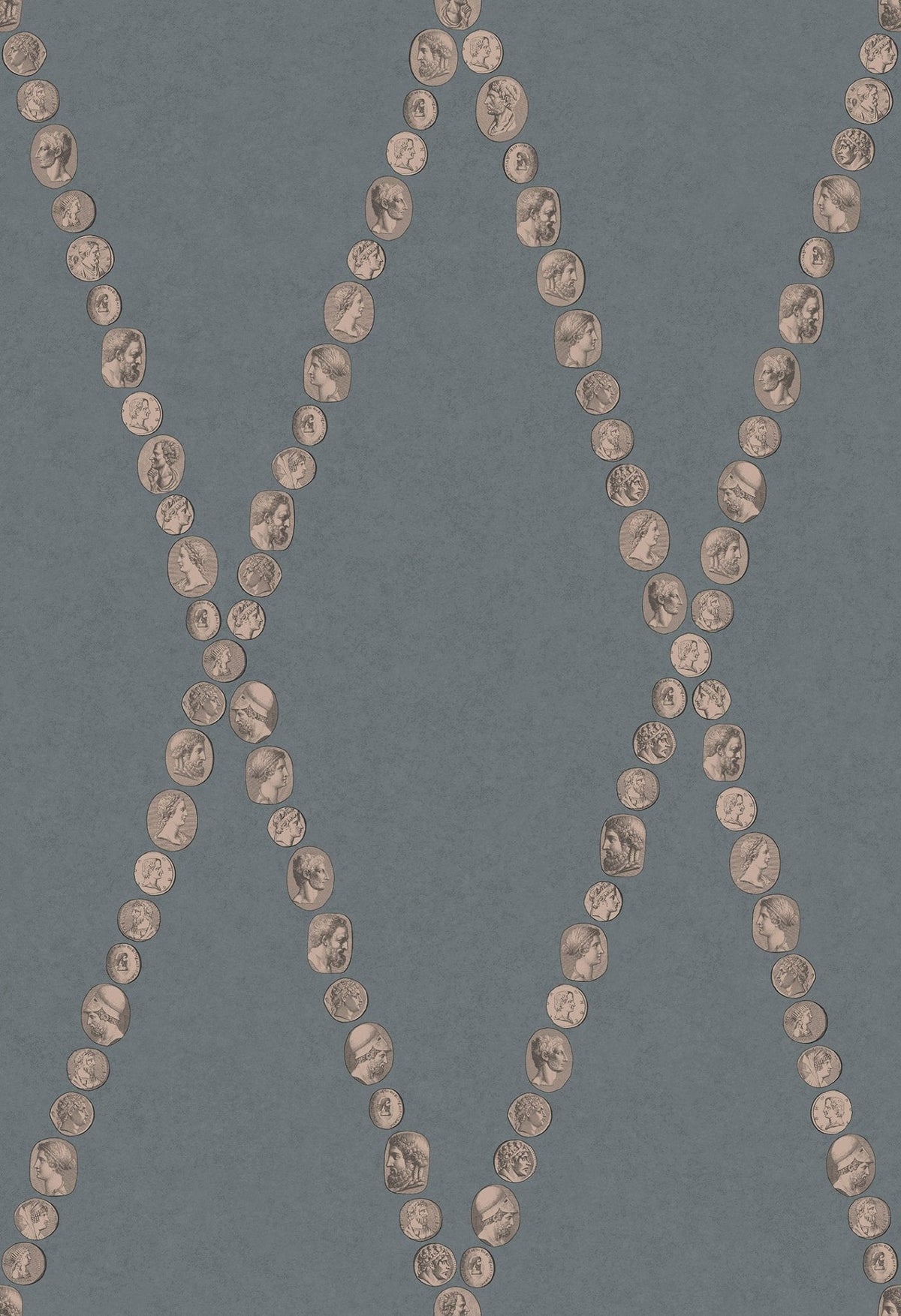 Cole & Son Fornasetti Cammei Slate & Rose Gold – Tapetenmuster