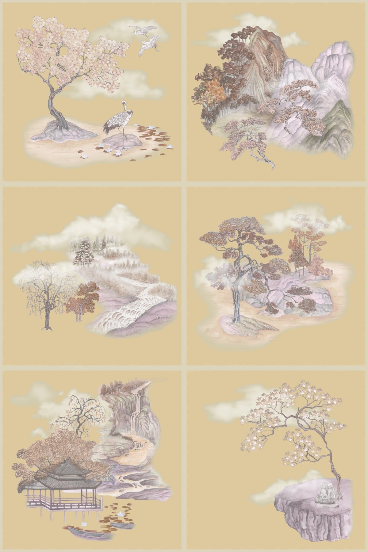 Cole & Son Tile Toile – Gilded Autumnal (126/10038), Musteransicht