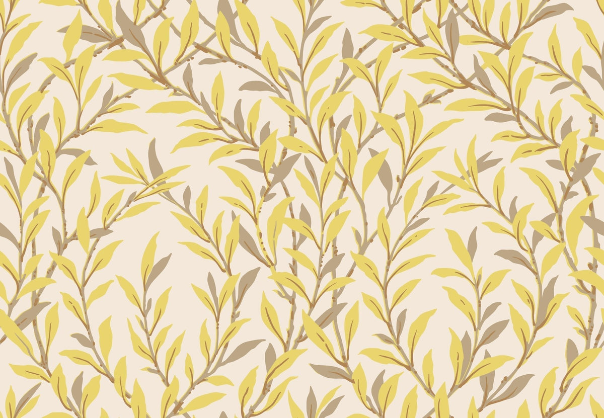 Cole & Son Willow Branch Citrine & Mocha on Stone 127/7036 – Muster