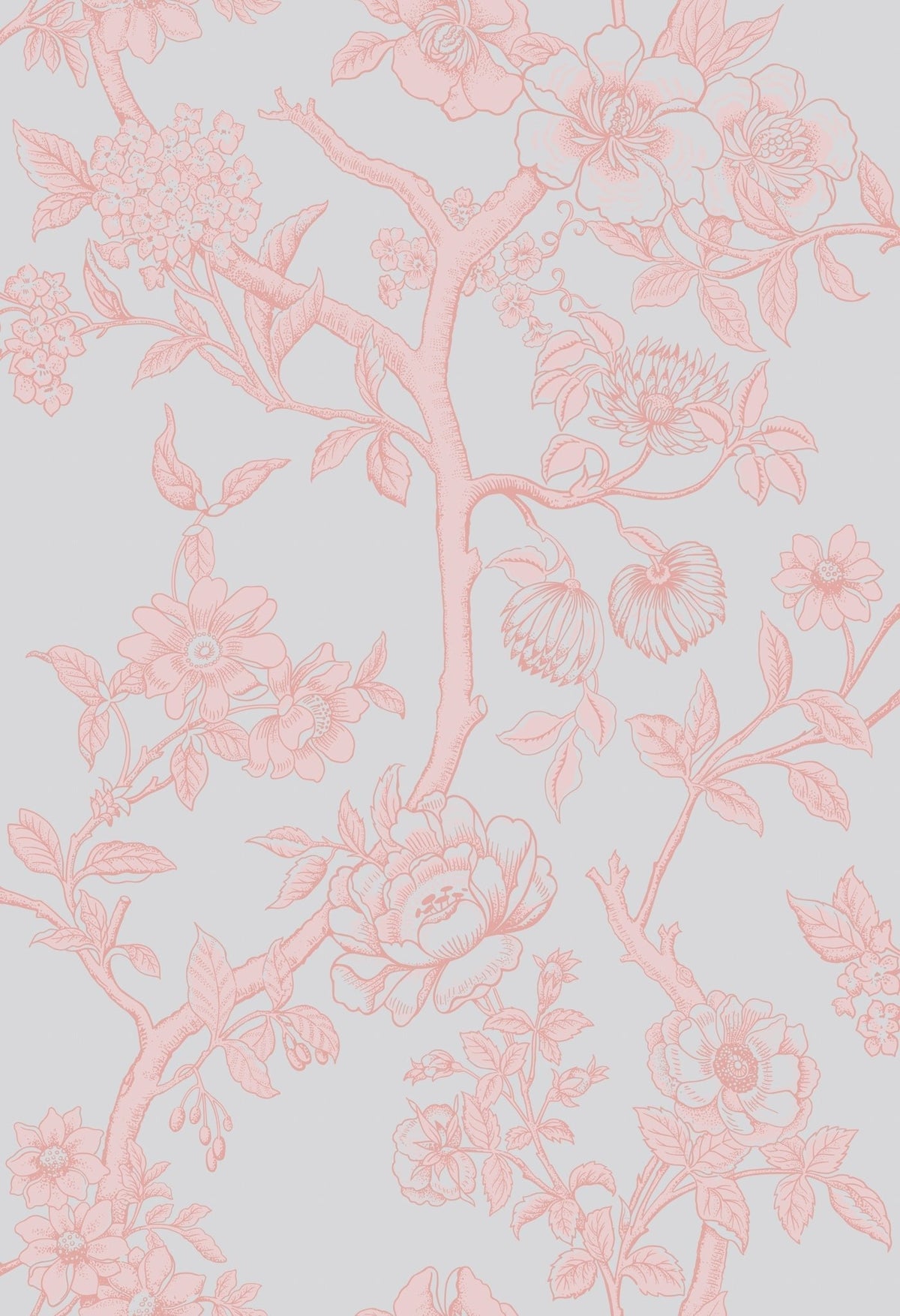 Cole & Son Paradise Tree – Pastel Blue and Soft Pink (128/2008), Musteransicht