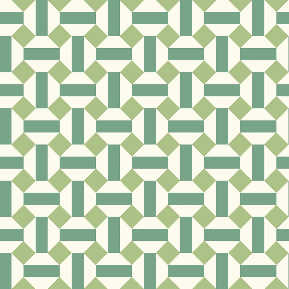Cole & Son Alicatado Tapete, Leaf Greens on Chalk (117/12038)