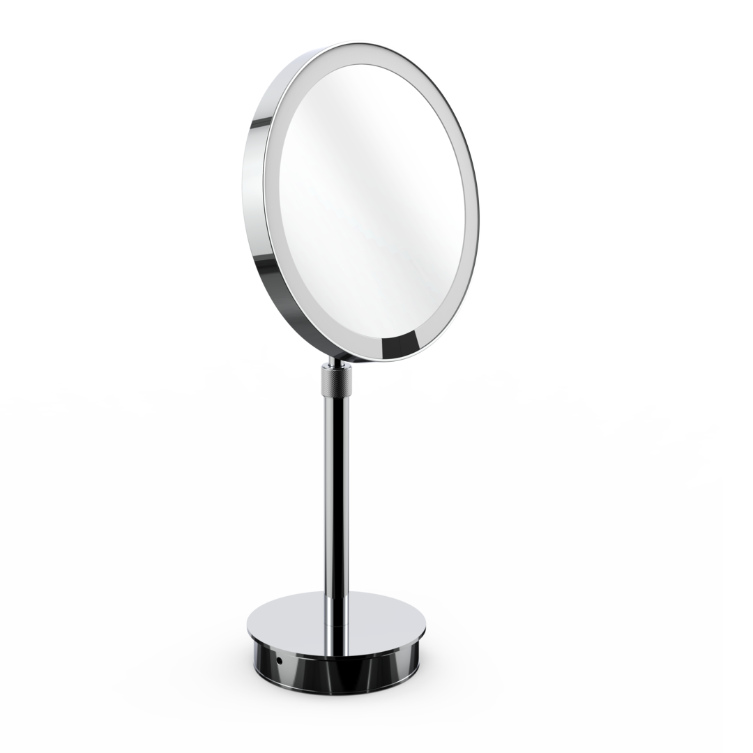 Decor Walther LOOK PLUS SR 5X LED Standkosmetikspiegel beleuchtet – Chrom - 5-fache Vergrößerung - Wiederaufladbar – Art. 0125400