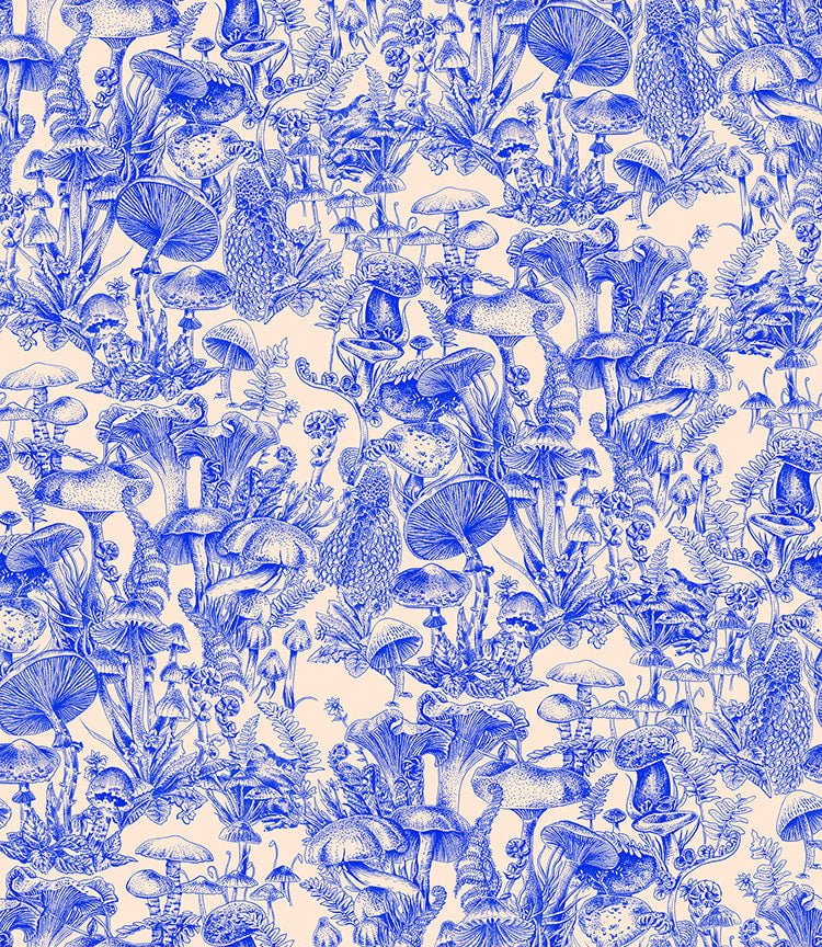 Cole & Son x Stella McCartney Fungi Forest Navy – Tapetenmuster