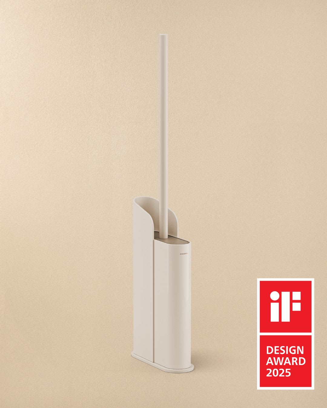 Cosmic Flat Boden-/Wand-Toilettenbürstenhalter – Weiß matt