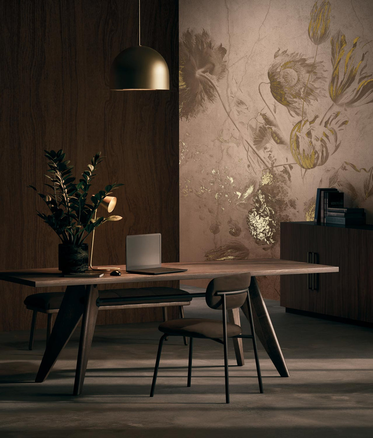 KEK Amsterdam Fresco Flowers Gold/Nude Tapete-Tapeten-KEK Amsterdam-TOJU Interior
