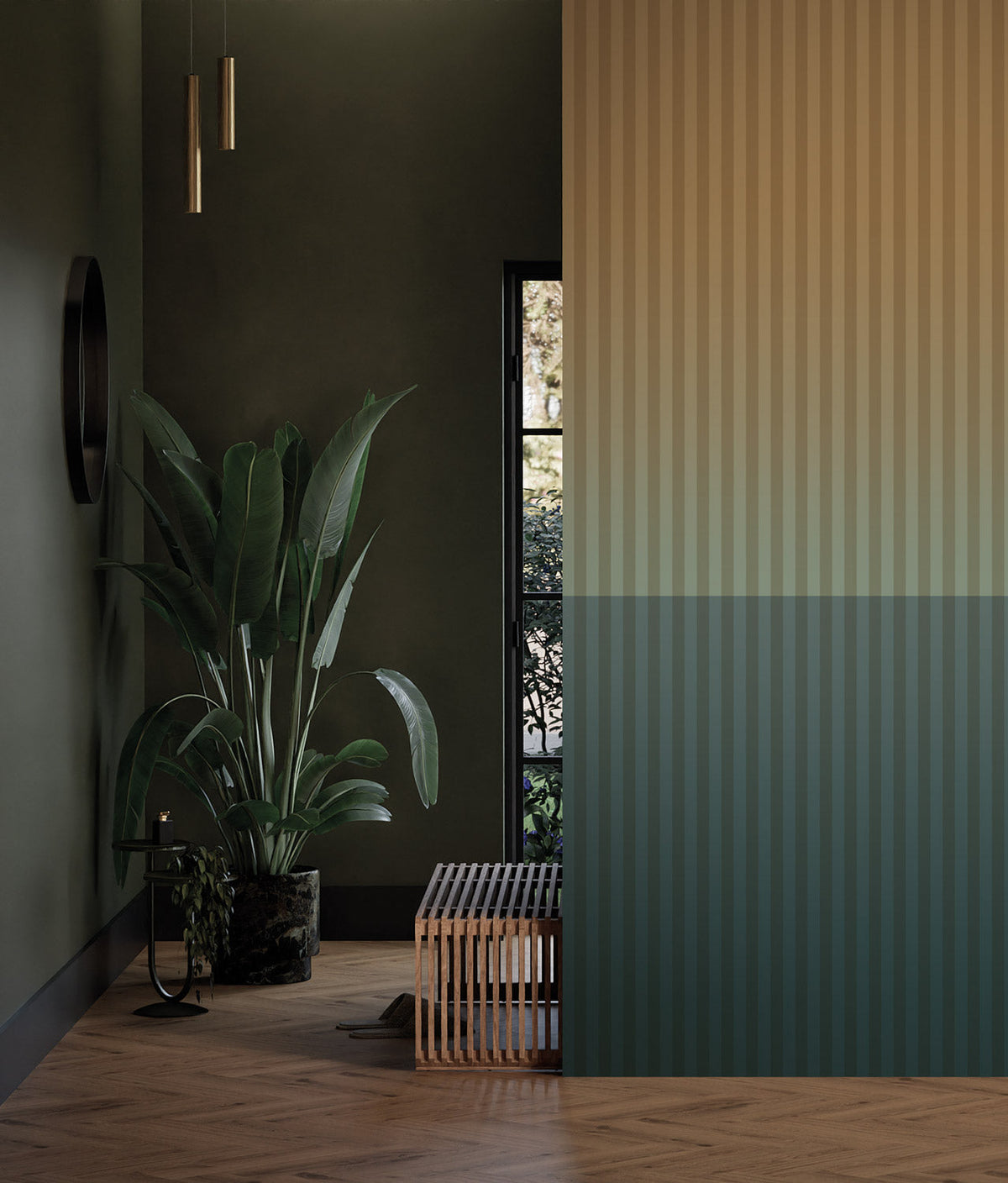 KEK Amsterdam Gradient Stripes FU-018 Tapete Wohnbeispiel