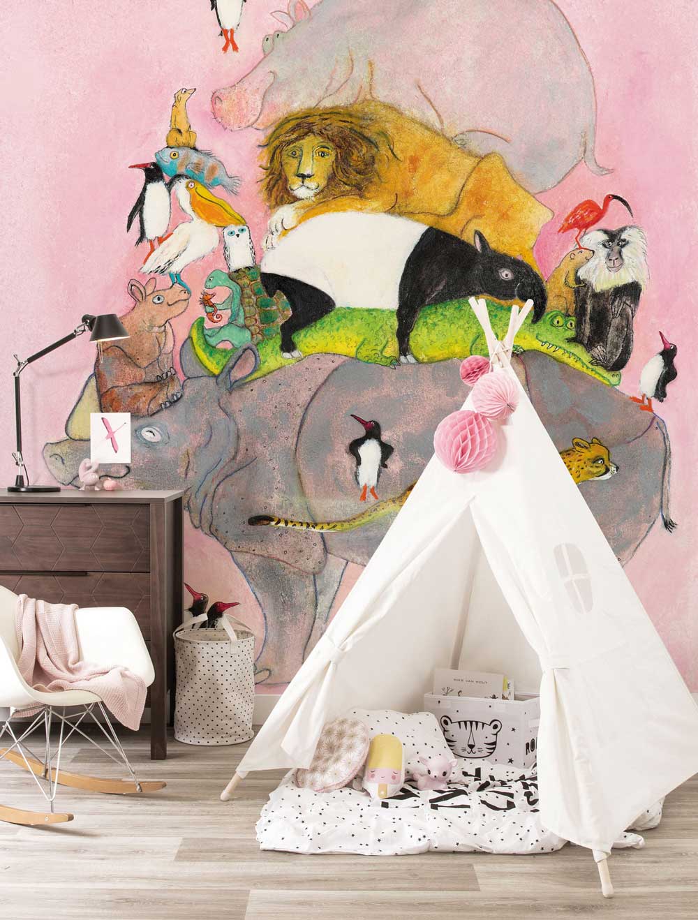 KEK Amsterdam Jumping Penguins Wandbild im Kinderzimmer