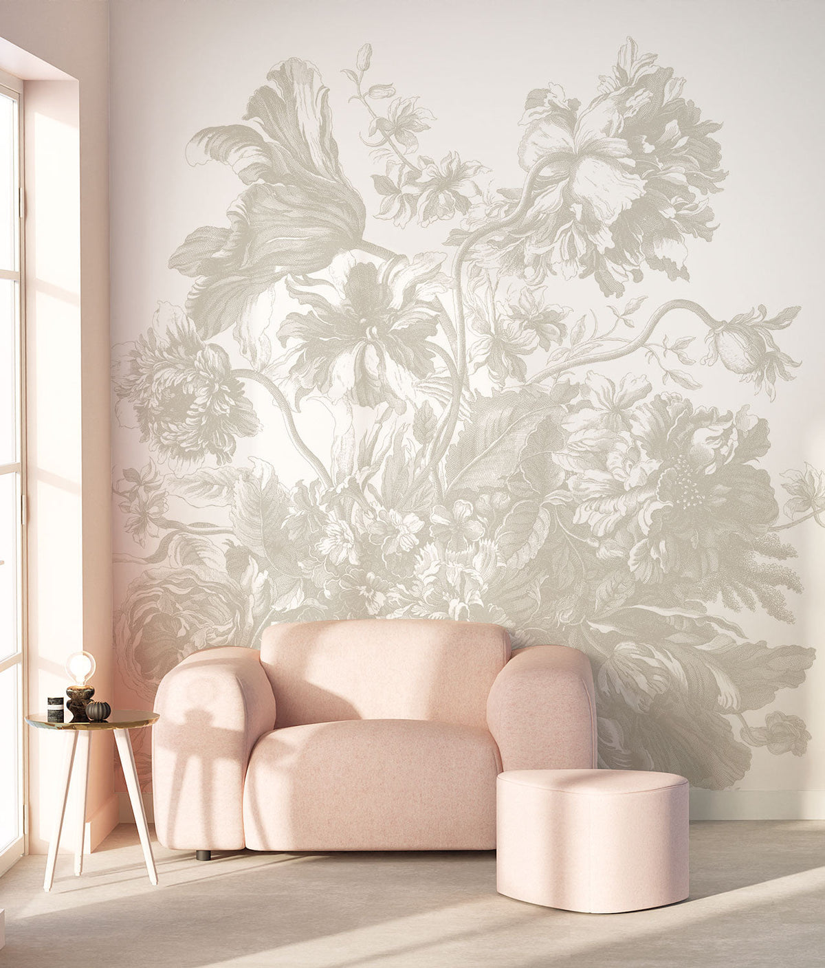 KEK Amsterdam Engraved Flowers Grau Tapete-Tapeten-KEK Amsterdam-TOJU Interior