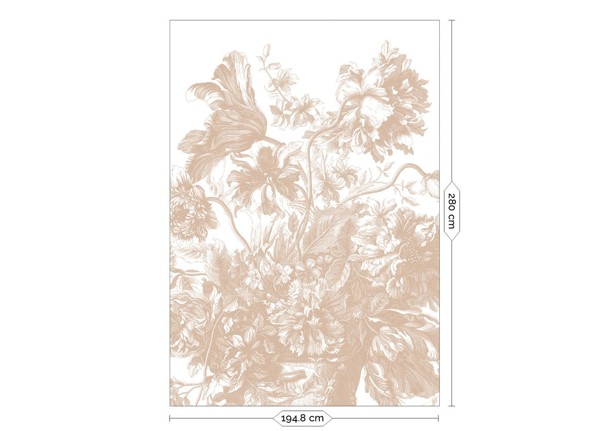 KEK Amsterdam Engraved Flowers Nude Tapete – 194,8 × 280 cm FU-042