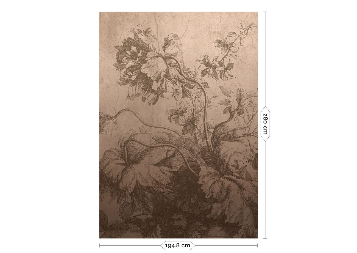 KEK Amsterdam Gradient Flowers Nude Tapete-Tapete-KEK Amsterdam-194,8 × 280 cm (4 Bahnen)-TOJU Interior