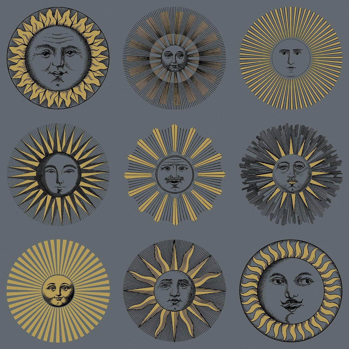 Cole & Son Fornasetti Soli Midnight & Soft Gold – Tapete