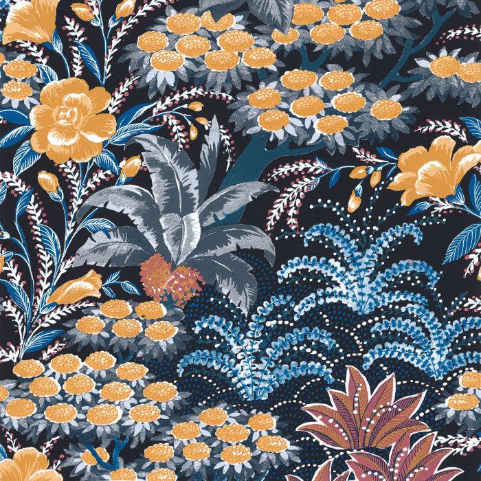 Casamance - Tapete Alba-Tapeten-Casamance-Marine/terre de sienne - 75080610-TOJU Interior