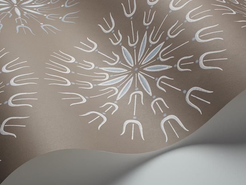 Cole and Son - Tapete Fioretti Wallpaper-Tapeten-Cole & Son-Powder Blue & Chalk auf Taupe 69/1101-TOJU Interior
