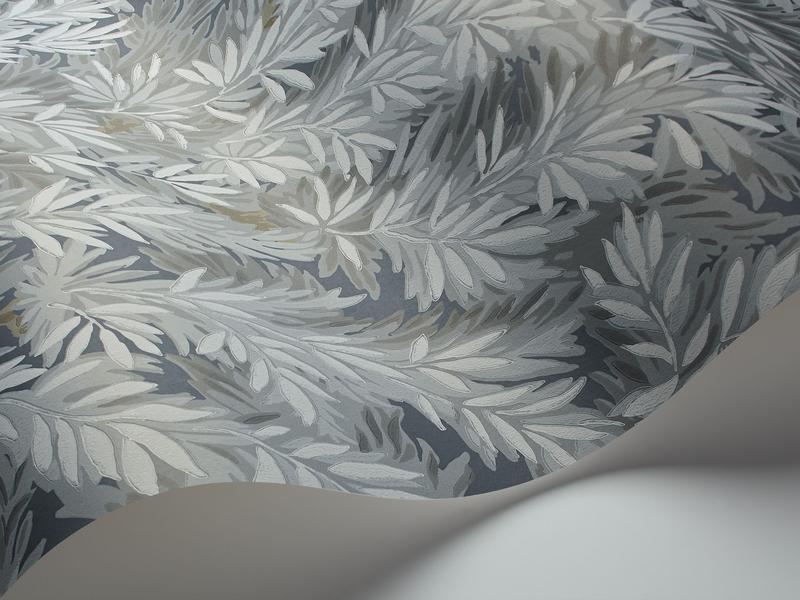 Cole and Son - Tapete Florencecourt Wallpaper-Tapeten-Cole & Son-Grey on Slate S100/1004-TOJU Interior