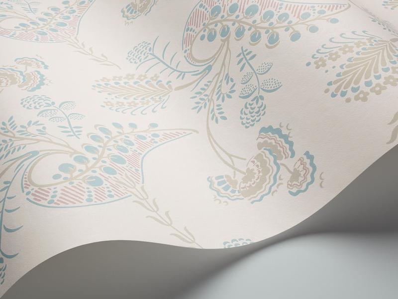 Cole and Son - Tapete Hartford Wallpaper-Tapeten-Cole & Son-Print Room Blue & Blush on Parchment S88/4018-TOJU Interior