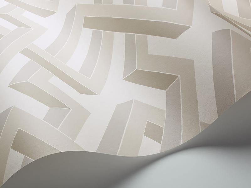 Cole and Son - Tapete Luxor Wallpaper-Tapeten-Cole & Son-Stone on White S105/1003-TOJU Interior