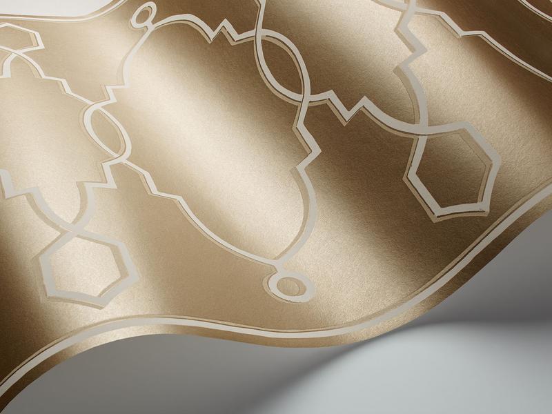 Cole and Son - Tapete Parterre Border Wallpaper-Tapeten-Cole & Son-Metallic Antique Gold S99/3017-TOJU Interior