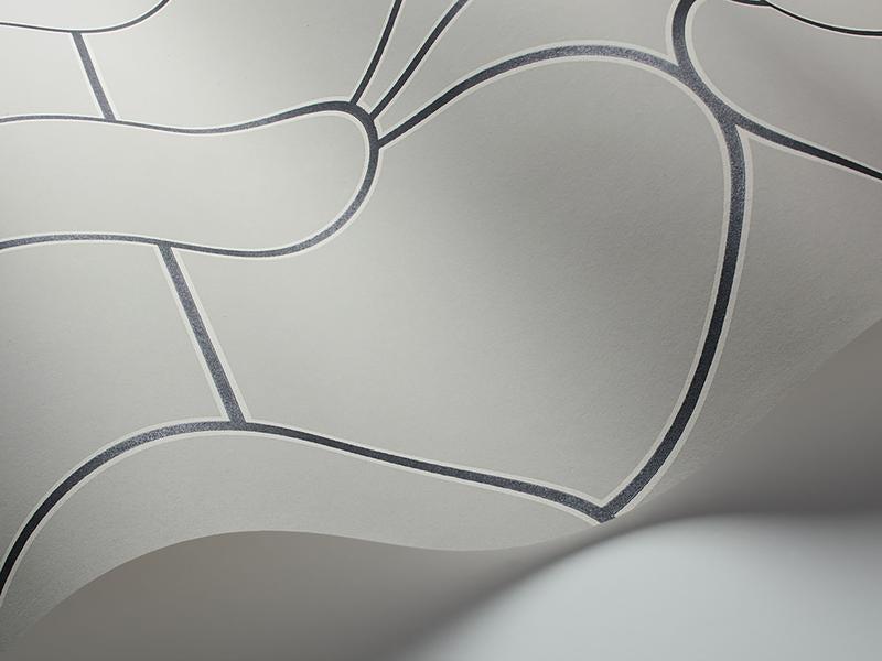 Cole and Son - Tapete Riviera Wallpaper-Tapeten-Cole & Son-Charcoal on Stone S105/6027-TOJU Interior