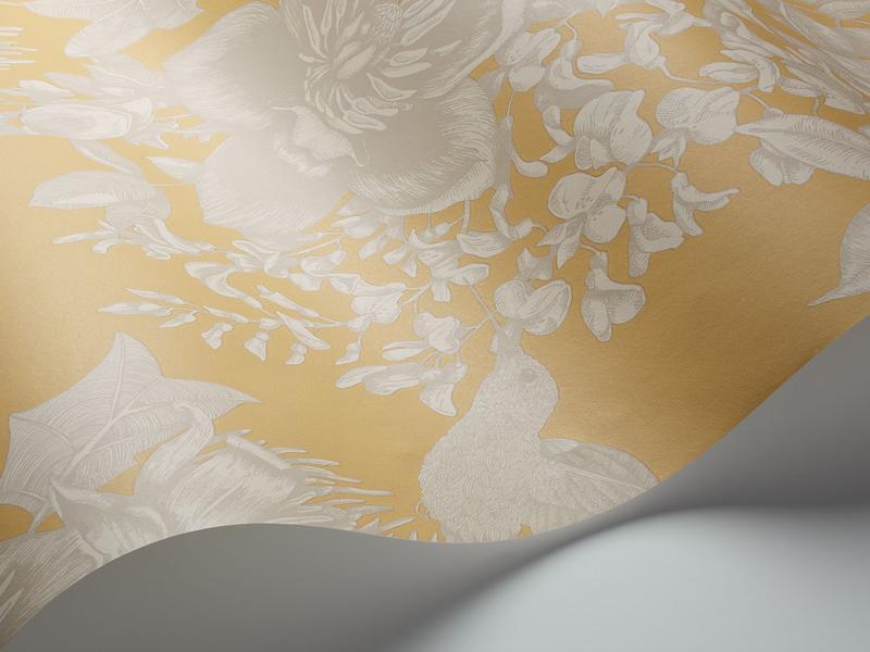 Cole and Son - Tapete Tivoli Wallpaper-Tapeten-Cole & Son-White on Ochre S99/7029-TOJU Interior