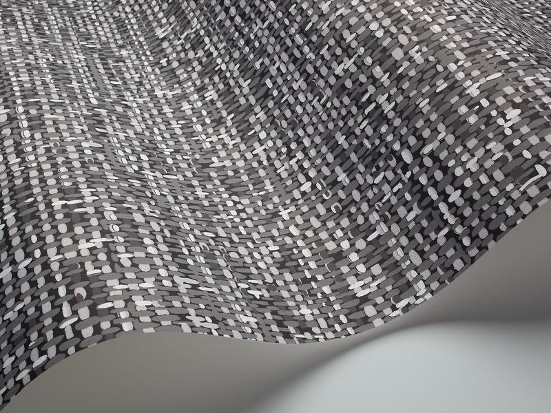 Cole and Son - Tapete Tweed Wallpaper-Tapeten-Cole & Son-Charcoal & Black on Grey S92/4017-TOJU Interior