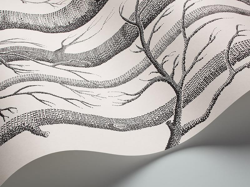 Cole and Son - Tapete Woods Wallpaper-Tapeten-Cole & Son-Black on White 69/12147-TOJU Interior