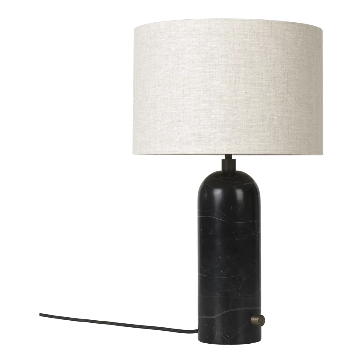 Gubi - Gravity Tischleuchte S-Gubi-Schwarzer Marmor / Leinen Schirm-TOJU Interior
