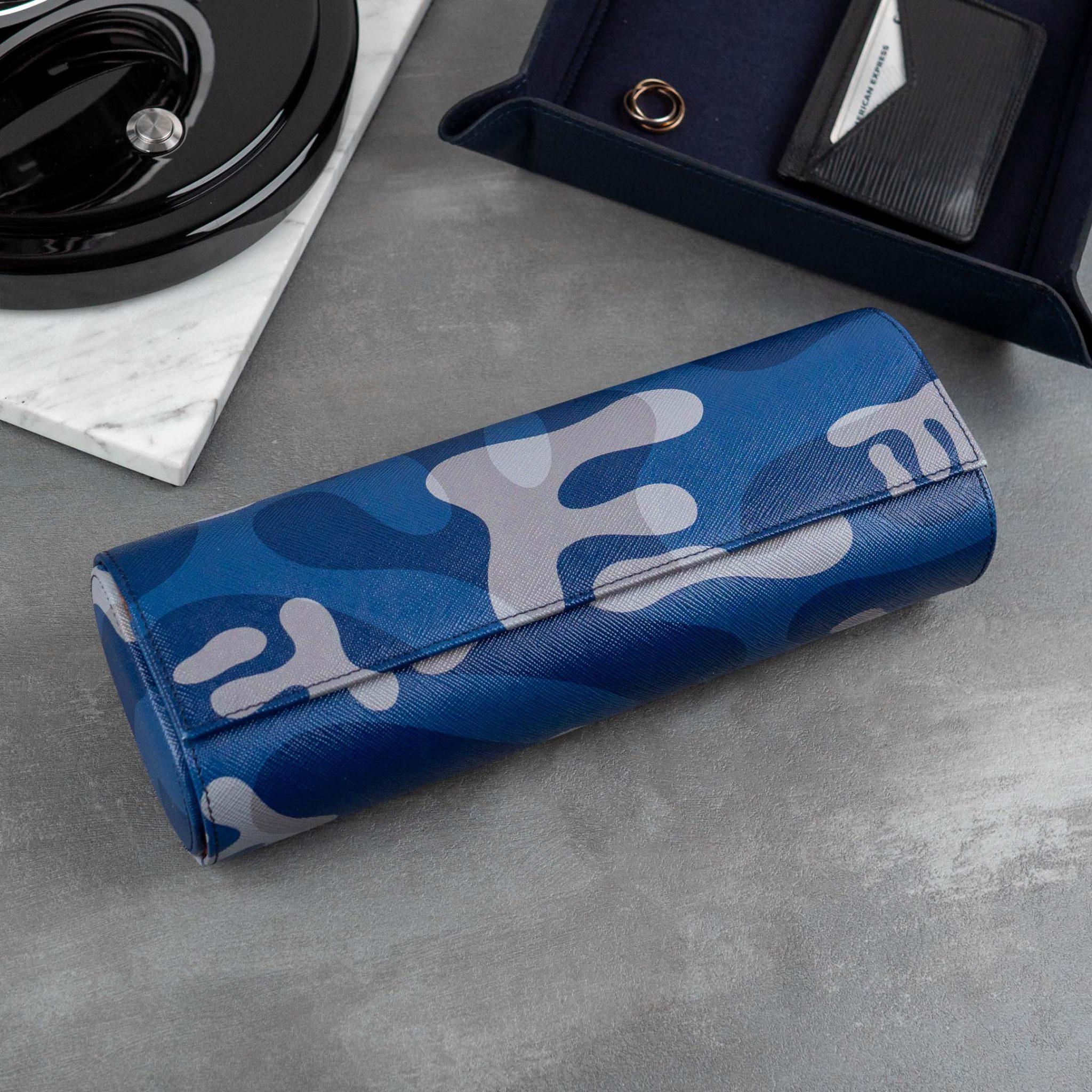 IFL Watches - Watch Roll - Blue Camo Watch Roll für 4 Uhren-Uhrenrolle-TOJU Interior