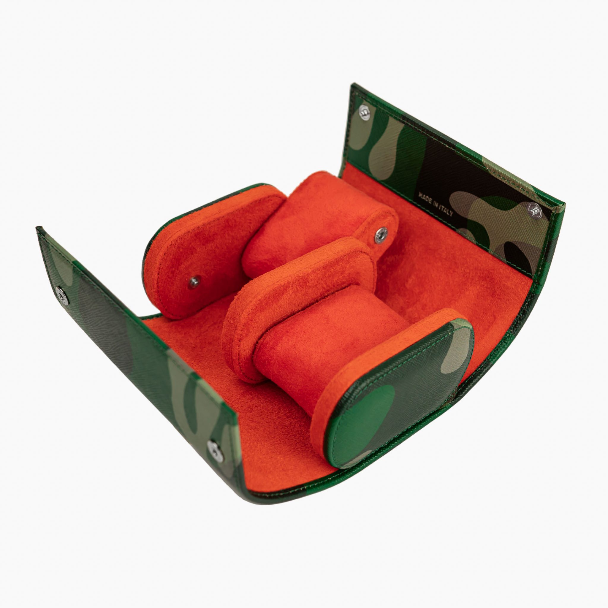 IFL Watches - Watch Roll - Green Camo Watch Roll für 2 Uhren-Uhrenrolle-TOJU Interior