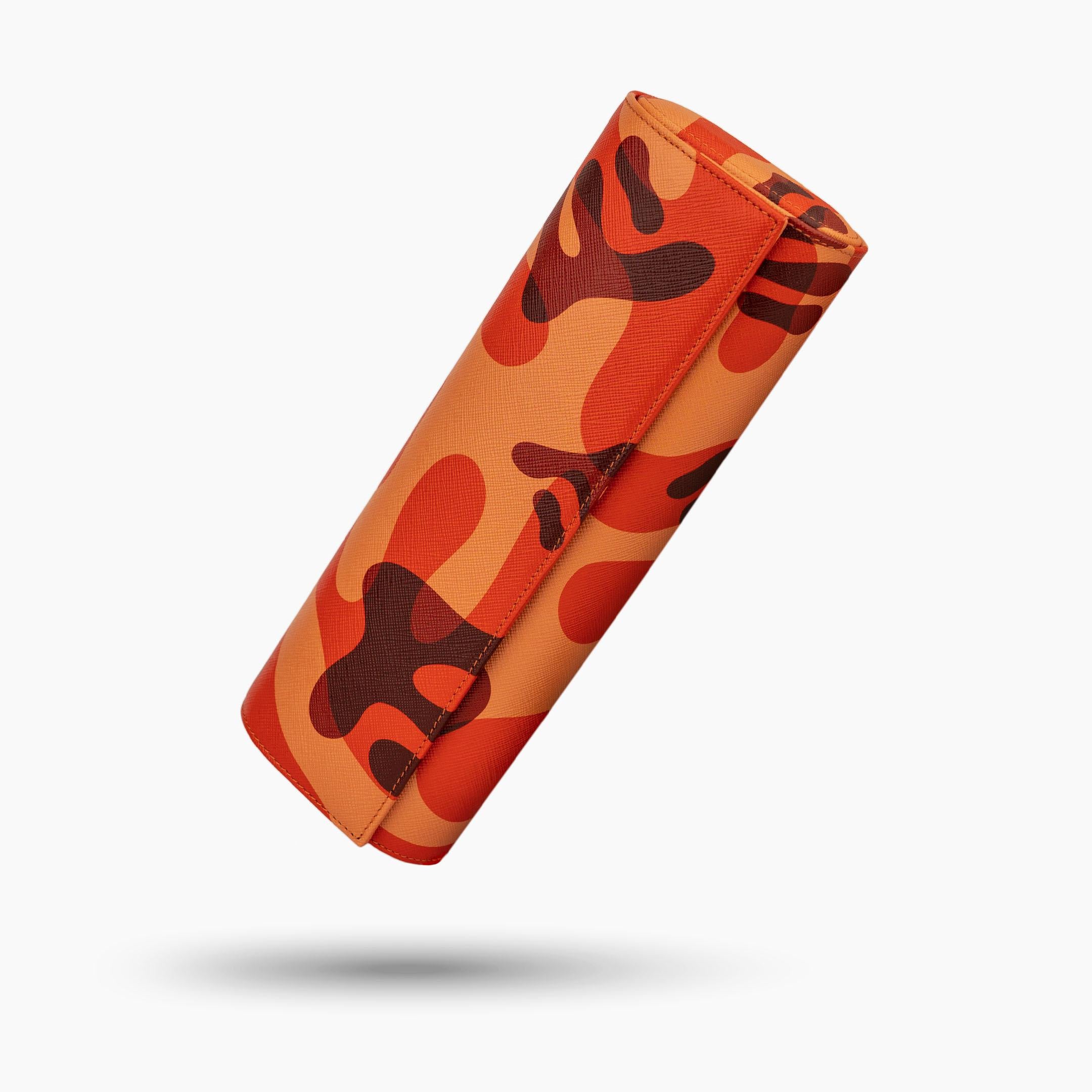 IFL Watches - Watch Roll - Orange Camo Roll für 4 Uhren-Uhrenrolle-TOJU Interior