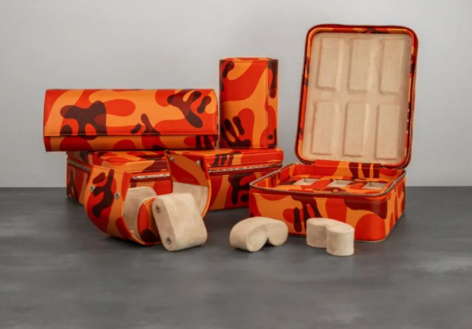 IFL Watches - Watch Roll - Orange Camo Watch Roll für 1 Uhr-Uhrenrolle-TOJU Interior