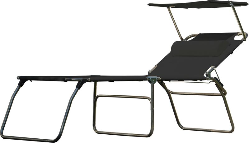 Jan Kurtz - Fiam Gartenliege Amigo Big Fifty Dreibeinliege mit Sonnendach-Gartenmöbel-Jan Kurtz-Schwarz-TOJU Interior
