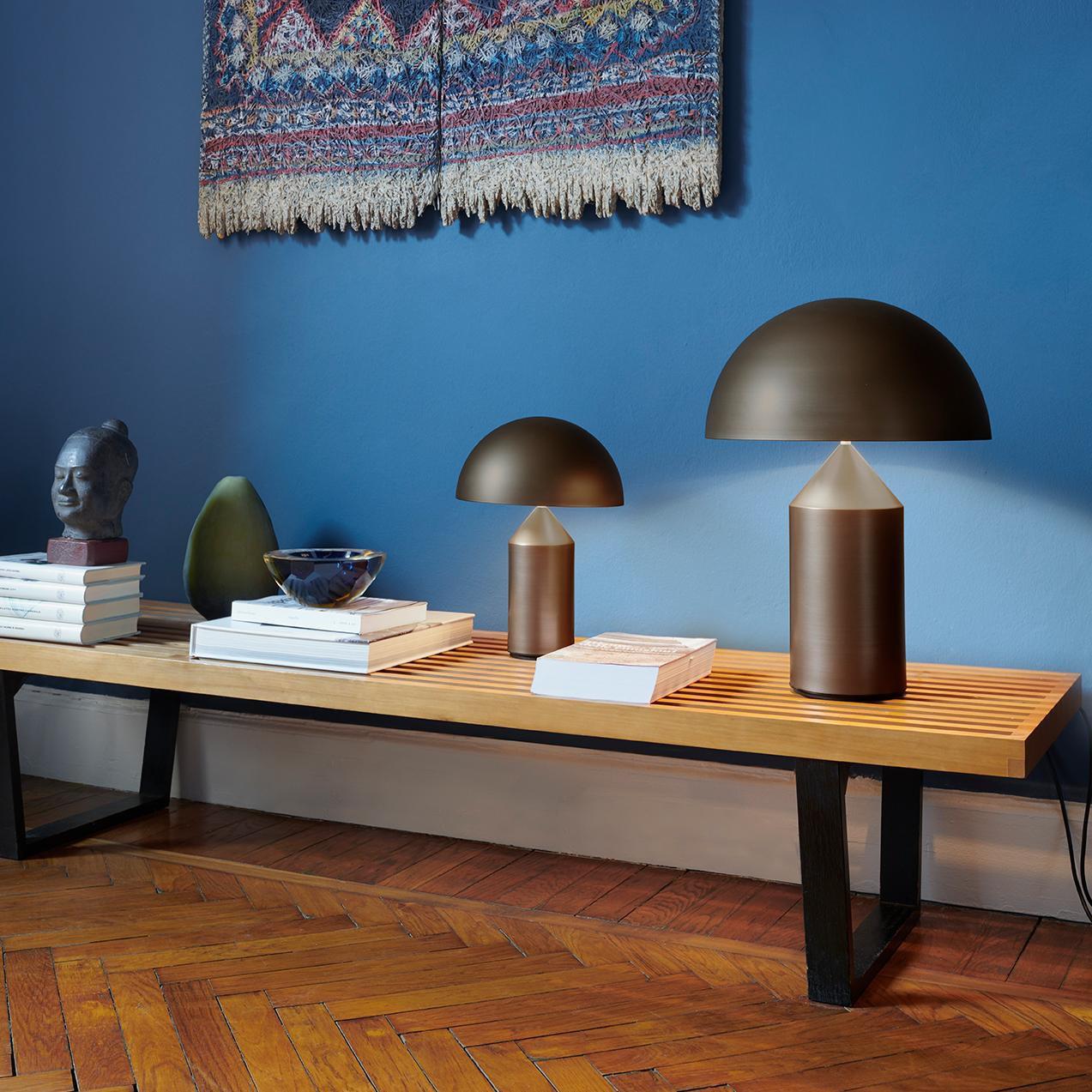 Oluce -Atollo Tischleuchte bronze-Leuchten-Oluce-Atollo 233 - H x Ø 70x50cm/mit Dimmer/ mit E27 Fassung-TOJU Interior