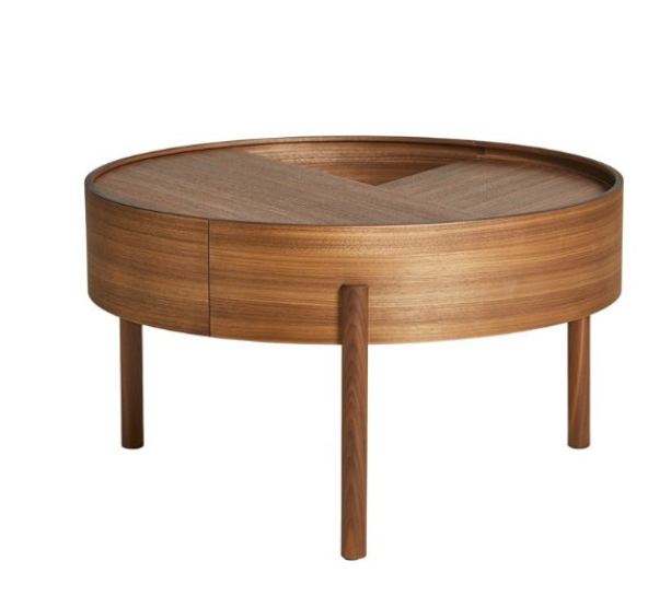 Woud - Tisch Arc-Tische-Woud-ø66 cm x H 38 cm-Walnuss lackiert-TOJU Interior