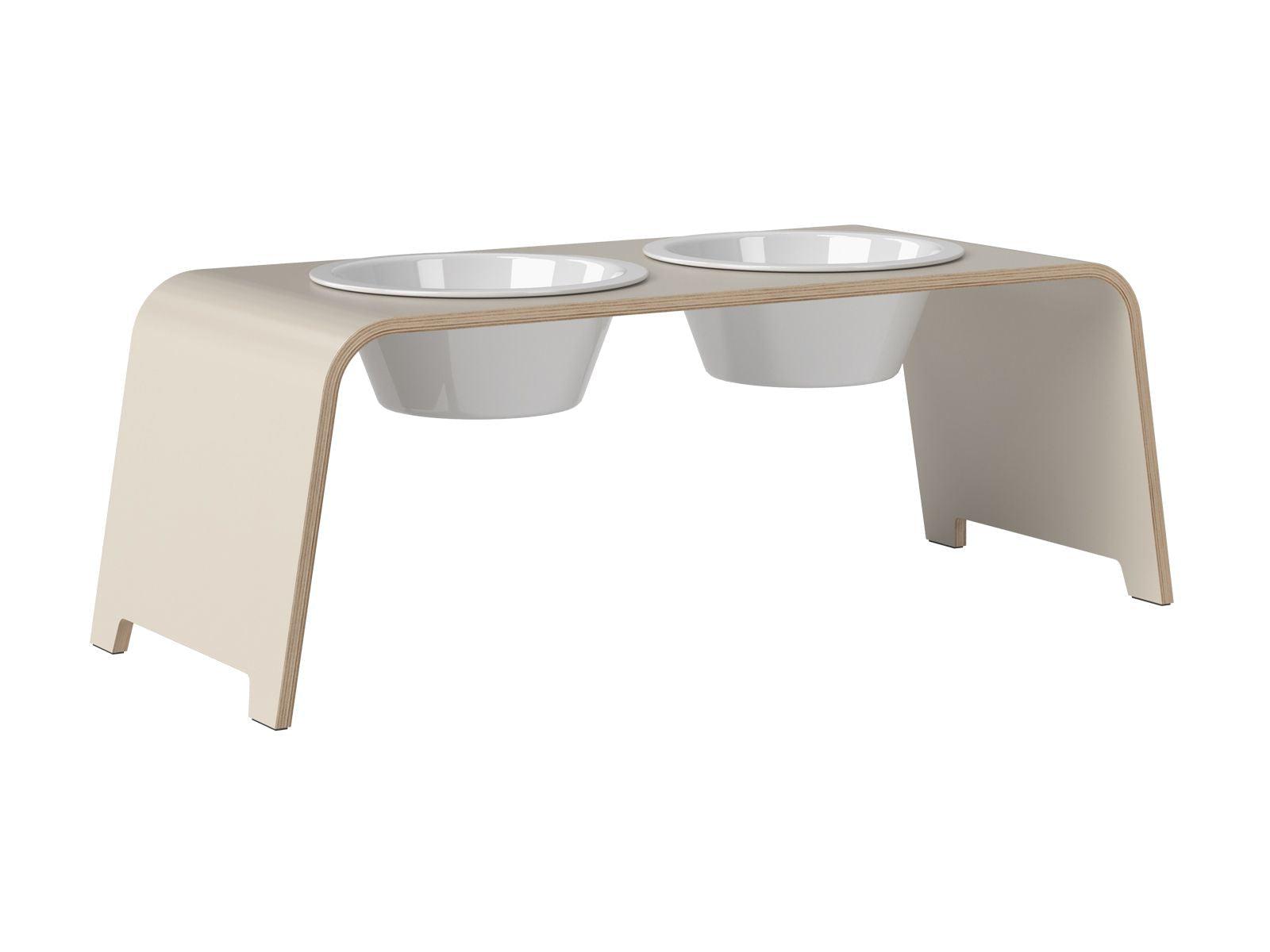dogBar® L - HPL cashmere grey mit Porzellan-Hundenapf-dogBar-TOJU Interior