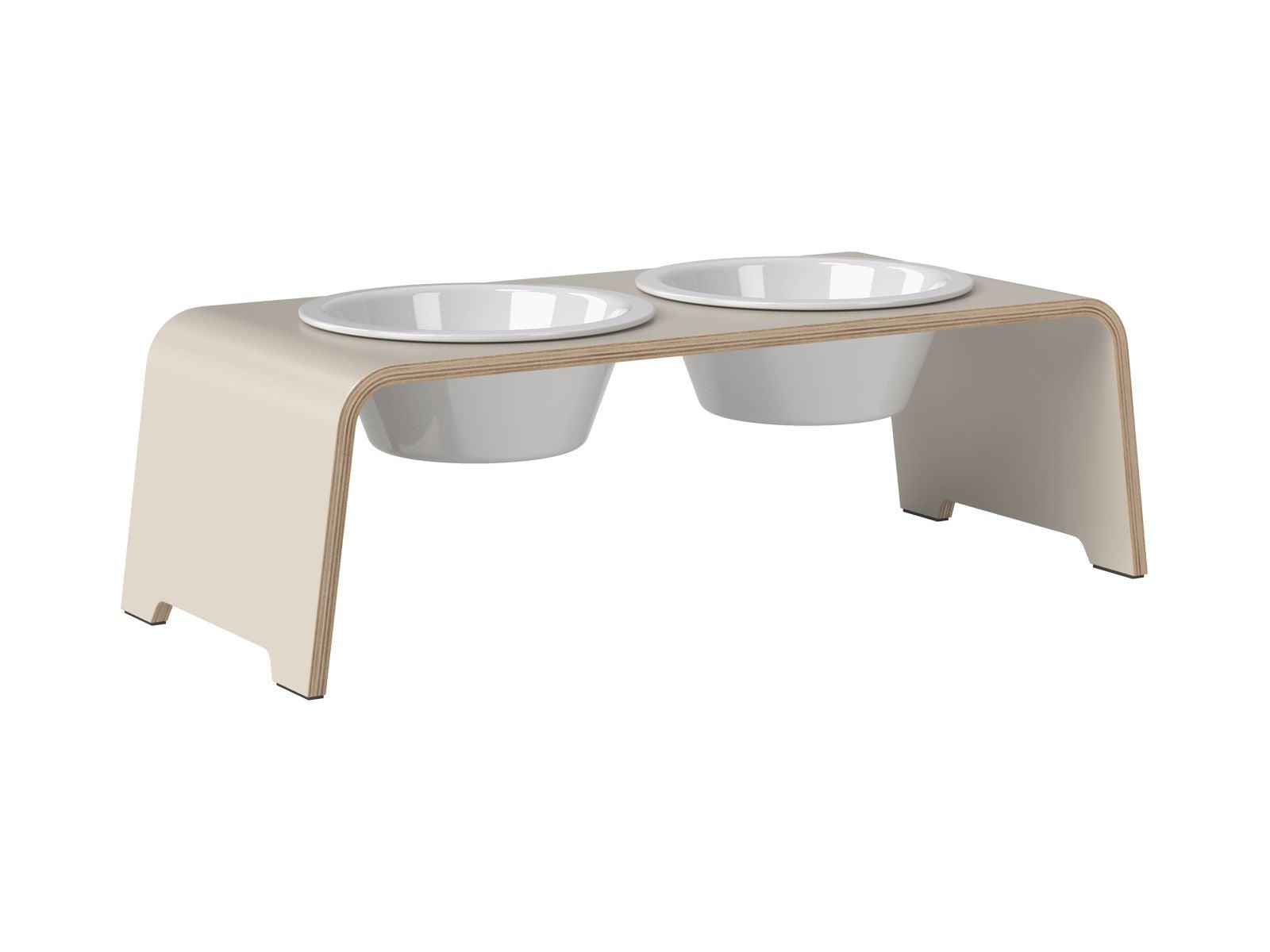 dogBar® M - HPL cashmere grey mit Porzellan-Hundenapf-dogBar-TOJU Interior