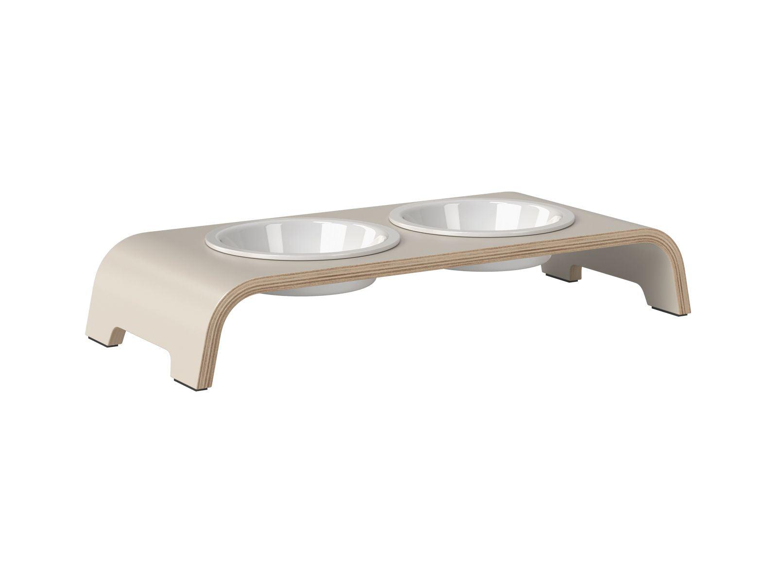 dogBar® S - HPL cashmere grey mit Porzellan-Hundenapf-dogBar-TOJU Interior